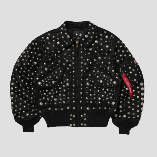 Front view of THUG CLUB X ALPHA CWU 45/P Flight Jacket