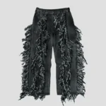 Front view of Thug Club Angel Black Denim Pant with premium black streetwear design