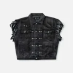 Front view of Thug Club Angels Denim Vest