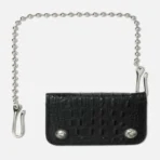 Front view of Thug Club Ball Chain Leather Card Case