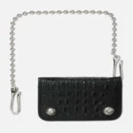 Front view of Thug Club Ball Chain Leather Card Case