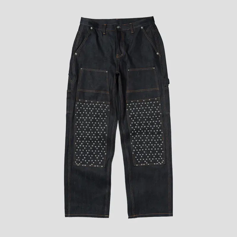 Thug Club Bangel Studded Work Pant Front view of Thug Club Bangel Studded Work Pant with metal stud detailing