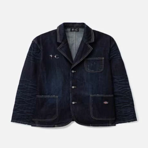 Front view of Thug Club Blue Denim Blazer