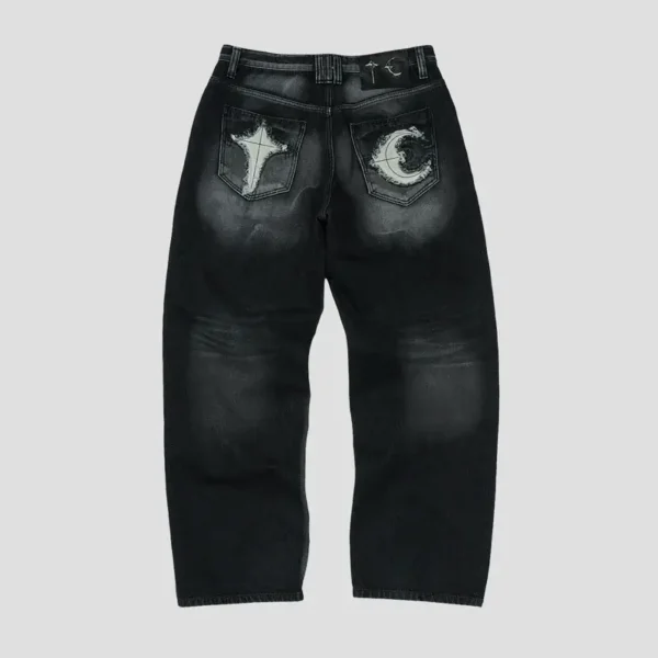 Thug Club Bone Leather Black Denim Jeans Back