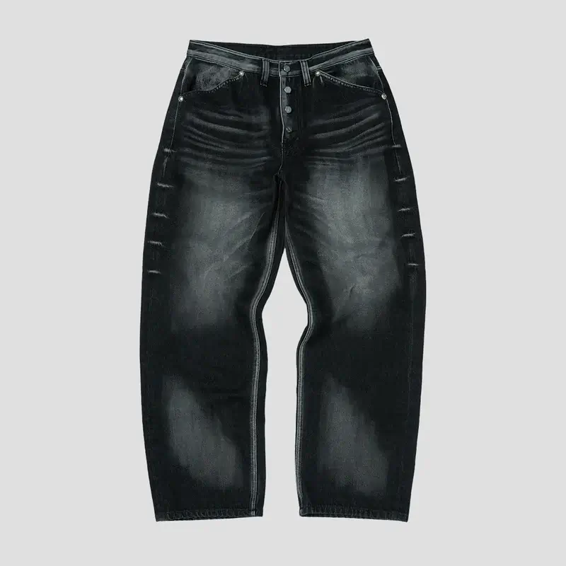Thug Club Bone Leather Black Denim Jeans Front view of Thug Club Bone Leather Black Denim Jeans with premium bone leather detailing