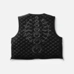 Thug Club Bone Leather Quilted Vest Back