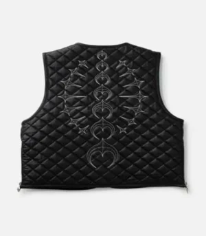 Thug Club Bone Leather Quilted Vest Back