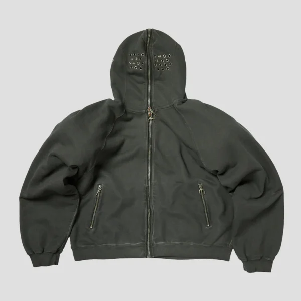 Front view of Thug Club Bulk Shoulder Gladiator Zip-Up Hoodie