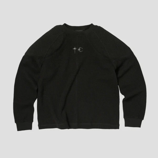Front view of Thug Club Bulk Shoulder Waffle Long Sleeve Shirt