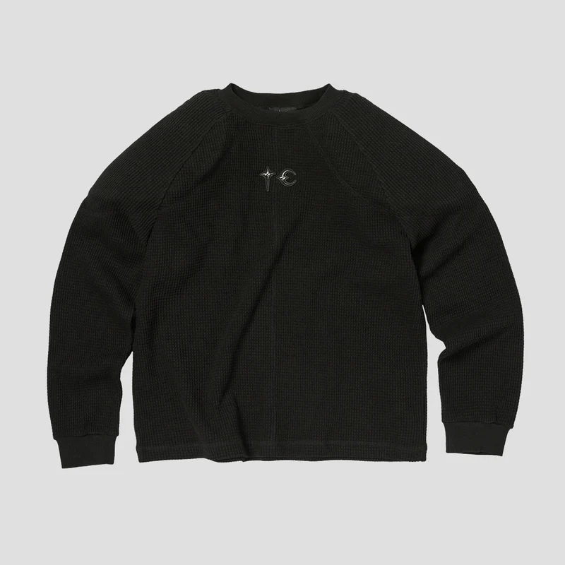 Thug Club Bulk Shoulder Waffle Long Sleeve Shirt Front view of Thug Club Bulk Shoulder Waffle Long Sleeve Shirt