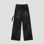 Front view of Thug Club Chimera Baggy Black Pant with oversized streetwear design