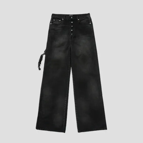 Front view of Thug Club Chimera Baggy Black Pant with oversized streetwear design