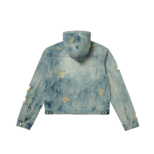 Thug Club Denim Blue Zip-up Hoodie Back