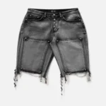 Front view of Thug Club Double Knee Denim Shorts