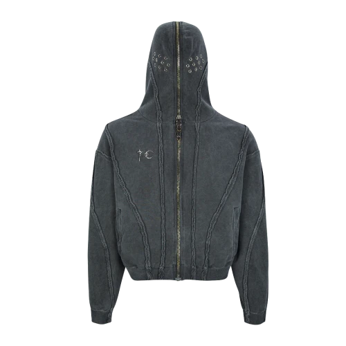 Front view of Thug Club Gladiator Grey Hoodie with bold streetwear graphic design