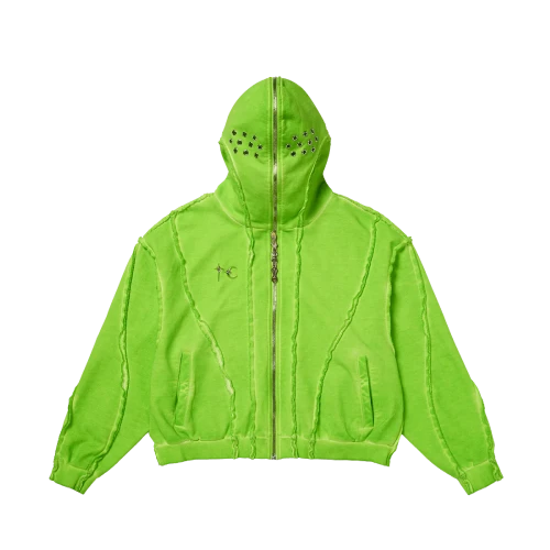 Front view of Thug Club Gladiator Neon Green Hoodie featuring vibrant neon green color