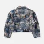 Thug Club Hard-Washed Damaged Denim Jacket Back
