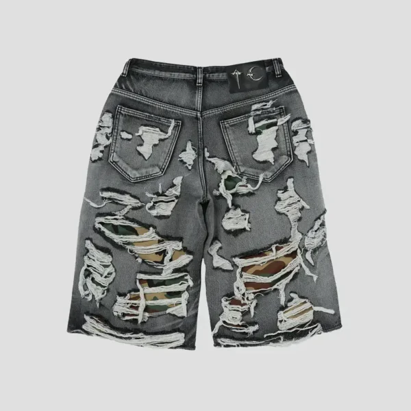 Thug Club Hell Camo Black Denim Short Back