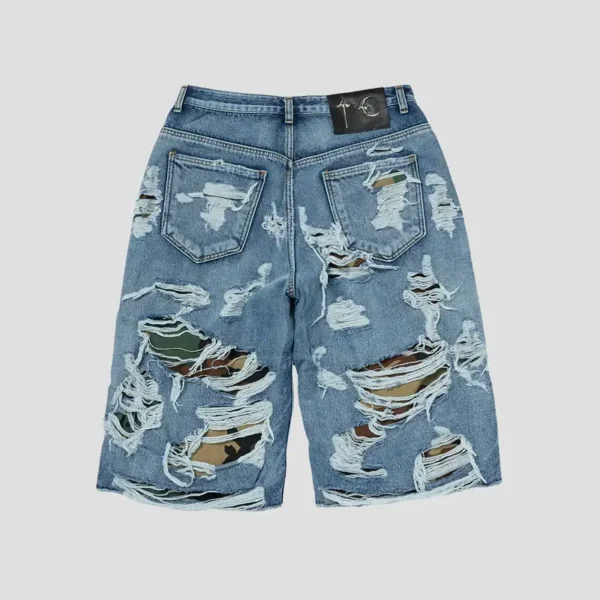 Thug Club Hell Camo Denim Shorts Back