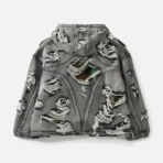 Thug Club Hell Denim Camo Hooded Zip-Up Hoodie Back