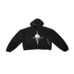 Thug Club Peace Stud Black Hoodie front view oversized black streetwear hoodie
