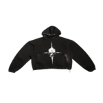 Thug Club Peace Stud Black Hoodie front view oversized black streetwear hoodie