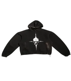 Thug Club Peace Stud Black Hoodie front view oversized black streetwear hoodie