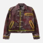 Thug Club Red Washed Painted Line Jacket front view