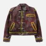 Thug Club Red Washed Painted Line Jacket front view