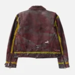Thug Club Red Washed Painted Line Jacket Back
