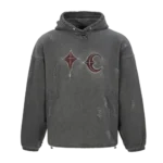 Front view of Thug Club Rock Grey Hoodie featuring stylish streetwear graphic design