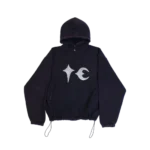 Front view of Thug Club Rock Navy Blue Hoodie with stylish streetwear design