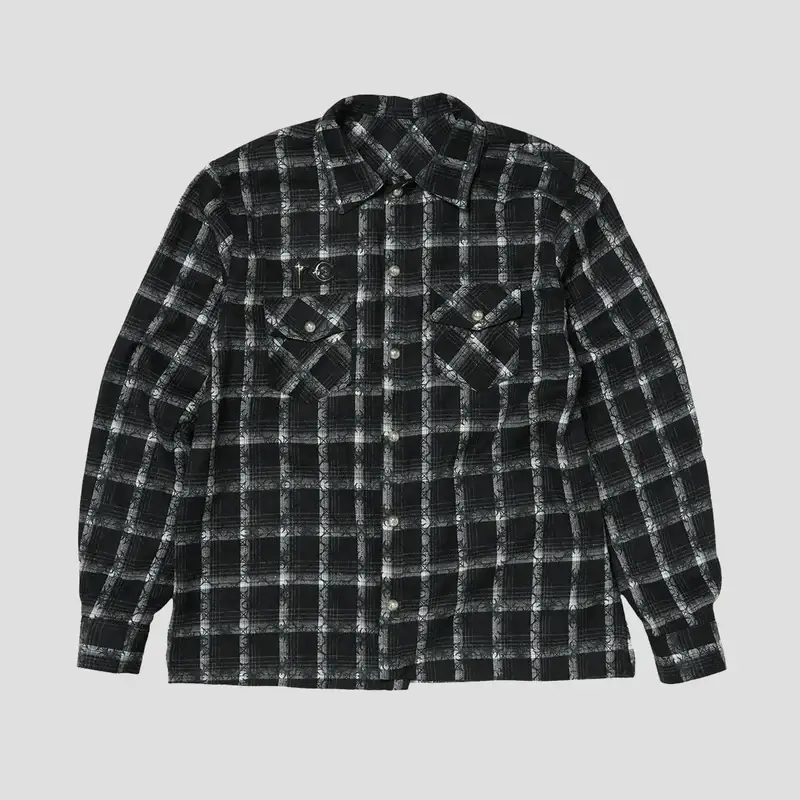 Thug Club TC All Over Black Pattern Shirt Front view of Thug Club TC All Over Black Pattern Shirt with premium graphic design