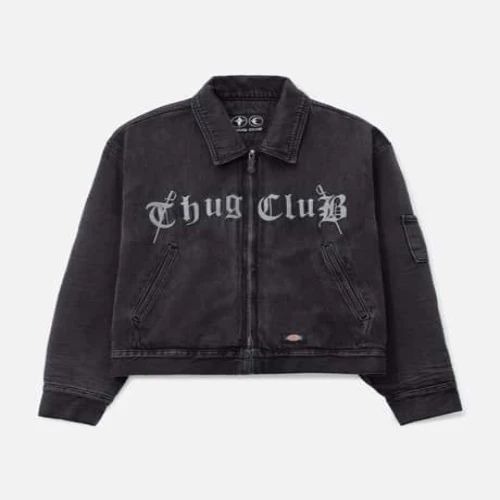 Front view of Thug Club TC Logo Eisenhower Jacket