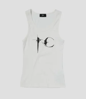 Front view of Thug Club TC Not Easy White Tank Top (W)