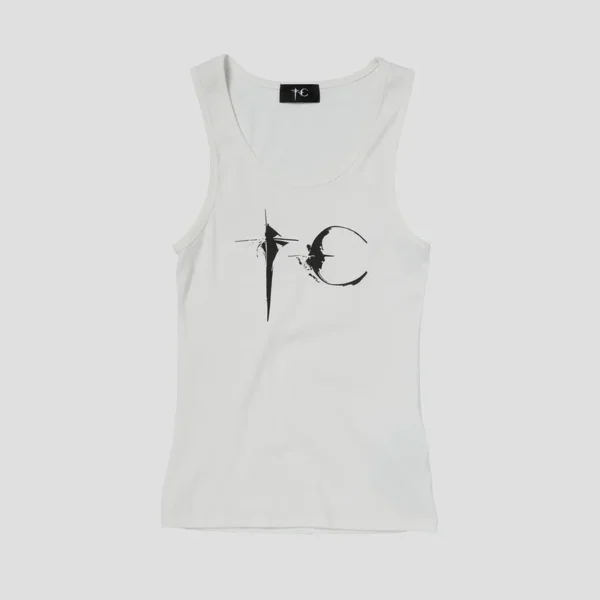 Front view of Thug Club TC Not Easy White Tank Top (W)