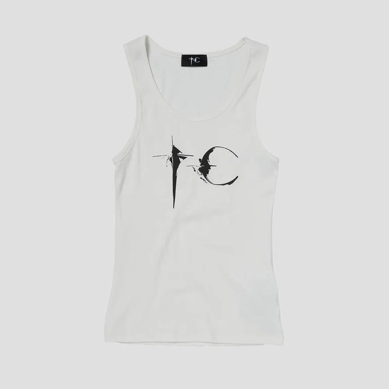 Thug Club TC Not Easy White Tank Top (W) Front view of Thug Club TC Not Easy White Tank Top (W)