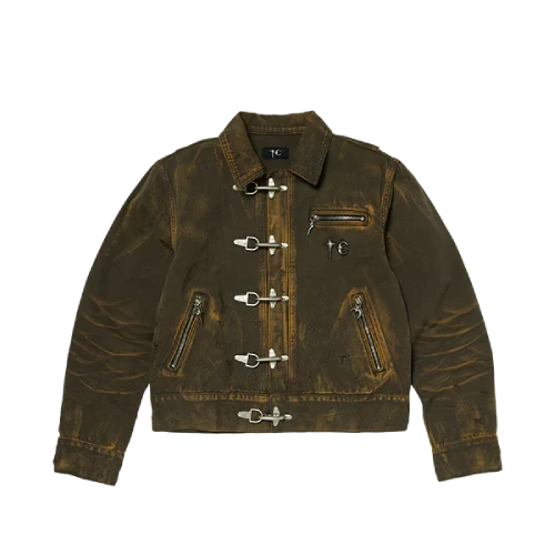 Front view of Thug Club TC Two Tone Washed Jacket