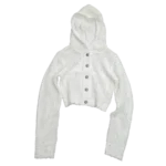 Front view of premium tribal net knit hoodie with modern streetwear design
