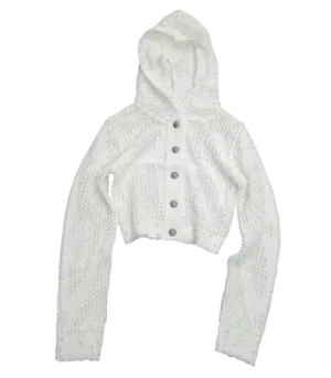 Front view of premium tribal net knit hoodie with modern streetwear design