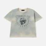 Front view of Thug Club Vintage Riding Skull Grey T-Shirt