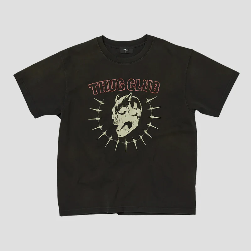 Thug Club Vintage Riding Skull T-Shirt Front view of Thug Club Vintage Riding Skull T-Shirt
