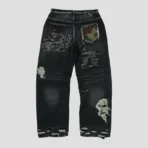 Thug Club Vintage-Stitched Camo Black Denim Pant Back